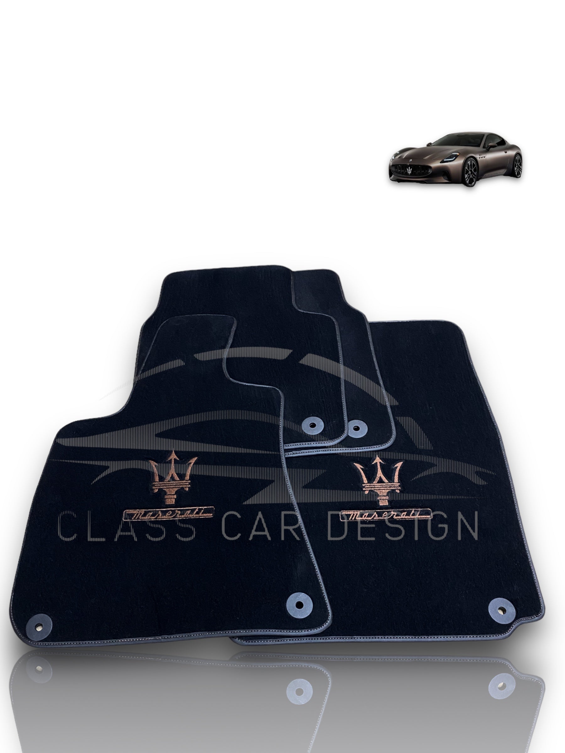 Maserati Quattroporte Floor Mats (2003–2012) – Custom Fit Luxury Velour Carpet Set