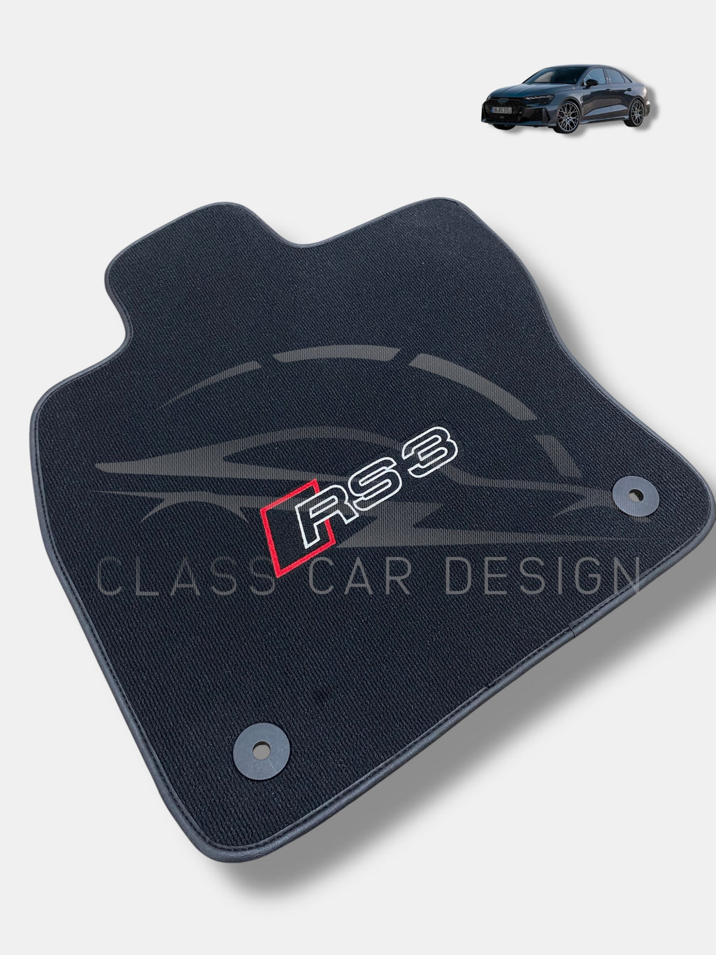 Audi RS3 Floor Mats (2013–2020) - Custom Fit Velour Luxury Carpet Set