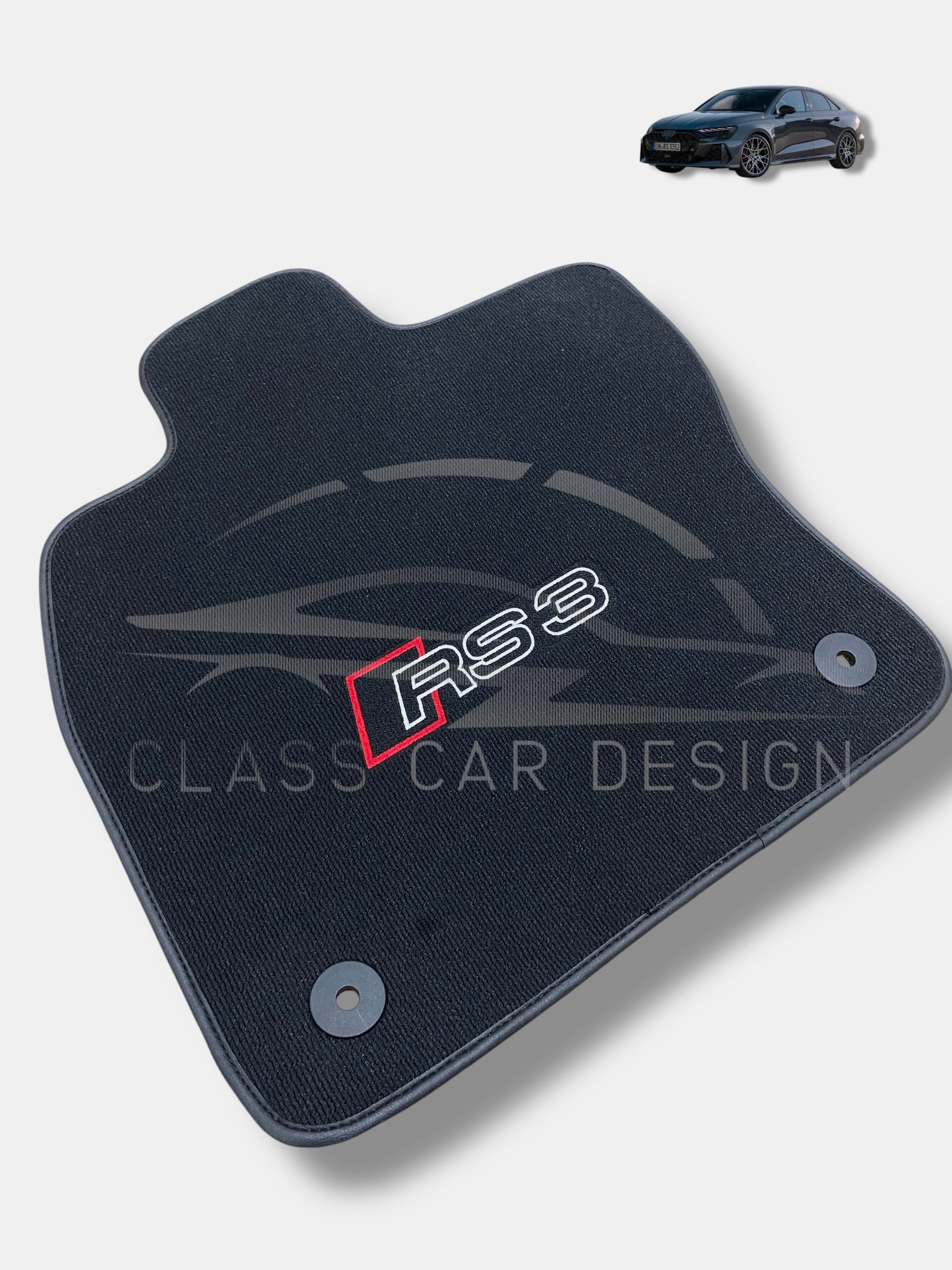 Audi RS3 Floor Mats (2013–2020) - Custom Fit Velour Luxury Carpet Set